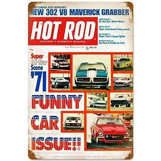 Vintage Pinup Girl Hot Street Rods Garage Full Service Route  Auto Mechanics Metal Tin Sign for Rural Wall Decor  Retro Poster P