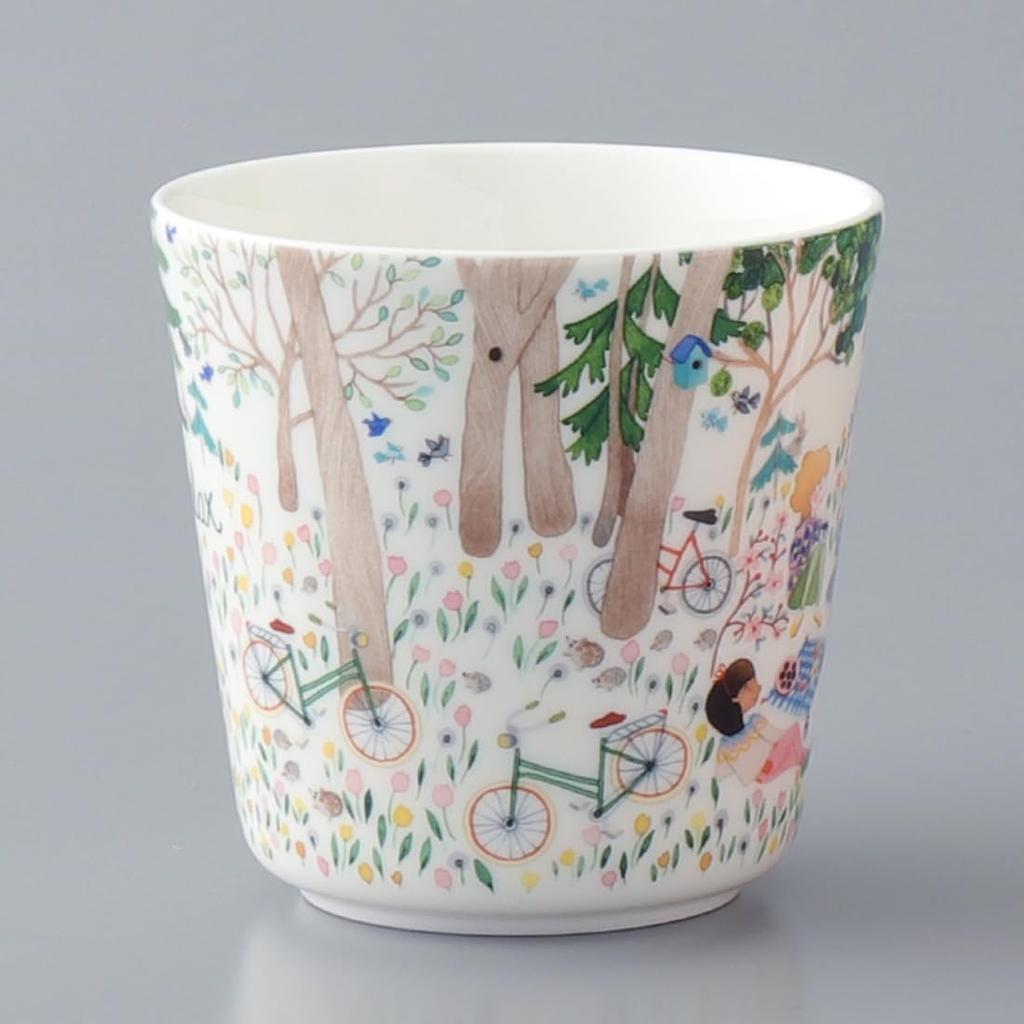 NARUMI Anna Emilia to Green Floral Cute Nordic Gift Mug, 340cc, "Time Relax" Design, Design, Large, Microwave-Safe, Dishwasher-Safe, Boxed,