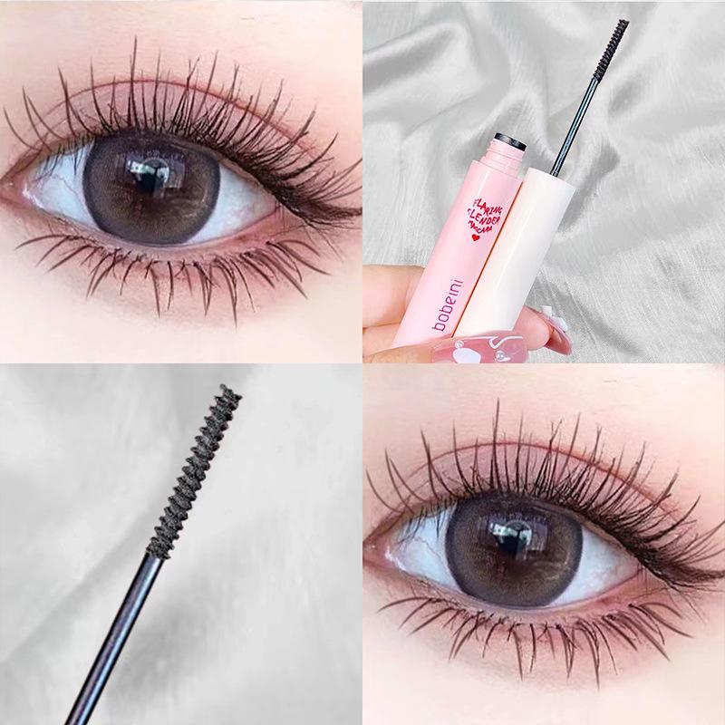 Beibeini Waterproof Brown Mascara: Lengthening, Curling, Thickening, Natural Finish with Fine Brush, Smudge-Proof, Long-Lasting.