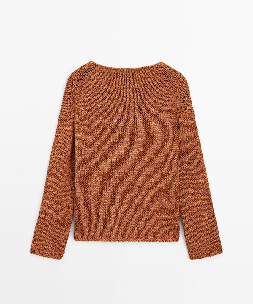 Masimodutti Cotton Blend Open Knit Sweater