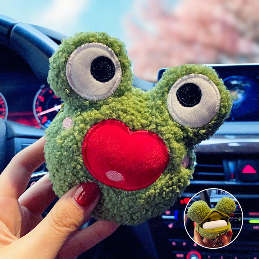 Schoolbag decoration Creative Frog Key Chain Coin purse Backpack Keychain Plush Toy Key buckle
