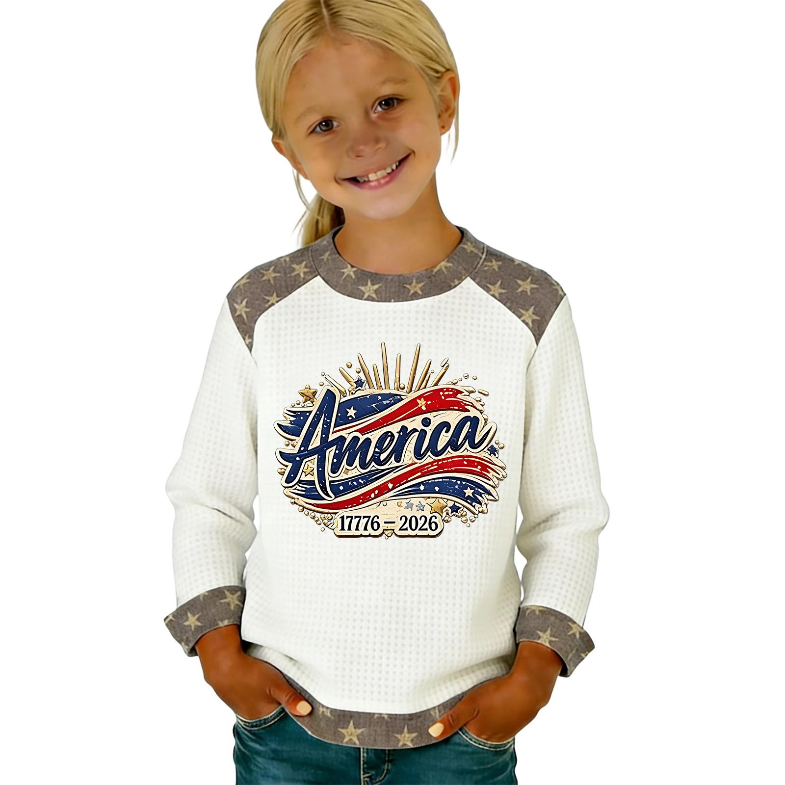 

Children s Fashionable Comfortable Casual Long-Sleeve Printed Top 160 білий
