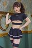 Clearstone SecretRose Cosplay Halloween Slit Police Costume for Women, Black