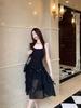 Bow temperament thin suspender dress women's summer design sense two wear super fairy waist thin dress