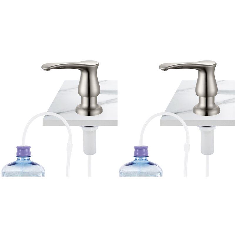 

A84E-2X Kitchen Sink Soap Dispenser Brushed Nickel,Under-Sink Soap Dispenser With Silicone Extension Tube Kit срібний