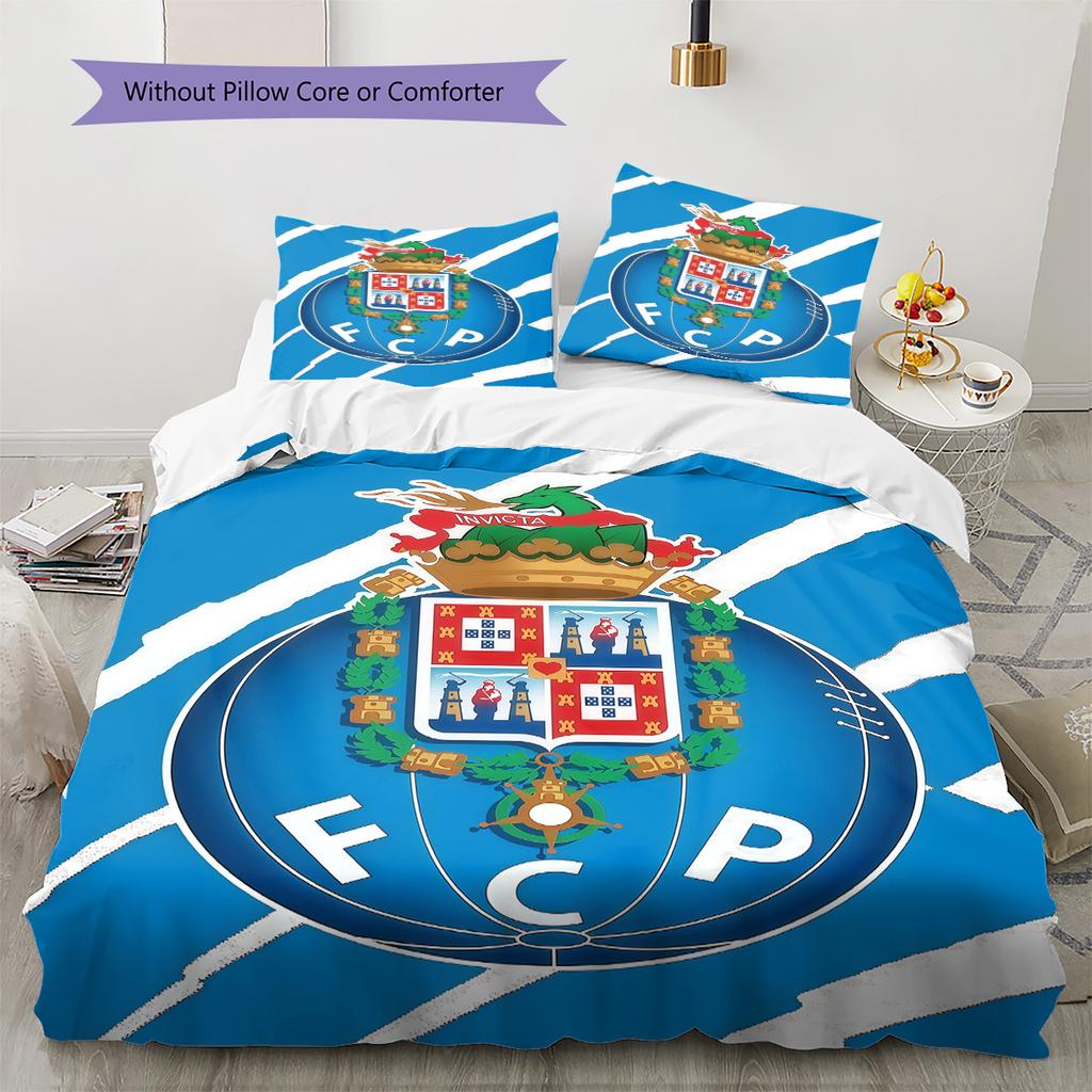 Juego de edredón y fundas de almohada del club de Oporto Decoración del hogar Regalo de cumpleaños (1 * funda nórdica + 2 * fundas de almohada, sin núcleo)