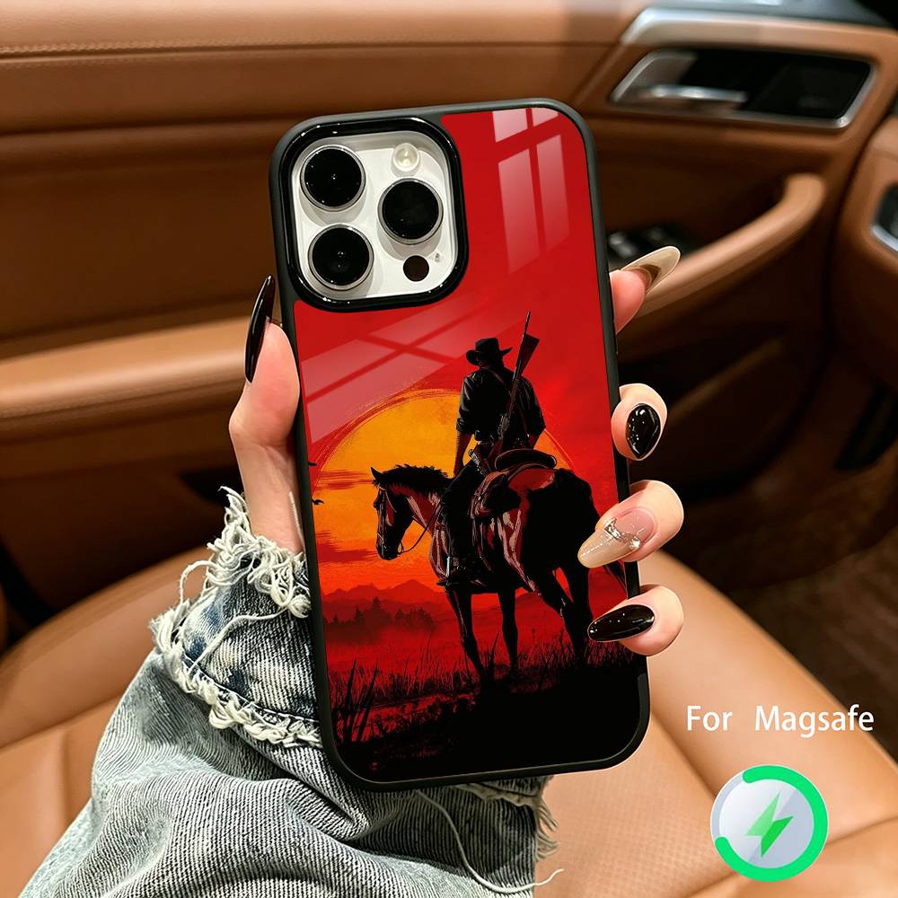 R-Red D-Dead Redemption RDR 2 Wireless charging phone case compatible with iPhone 17/16/15/14/13/12/11