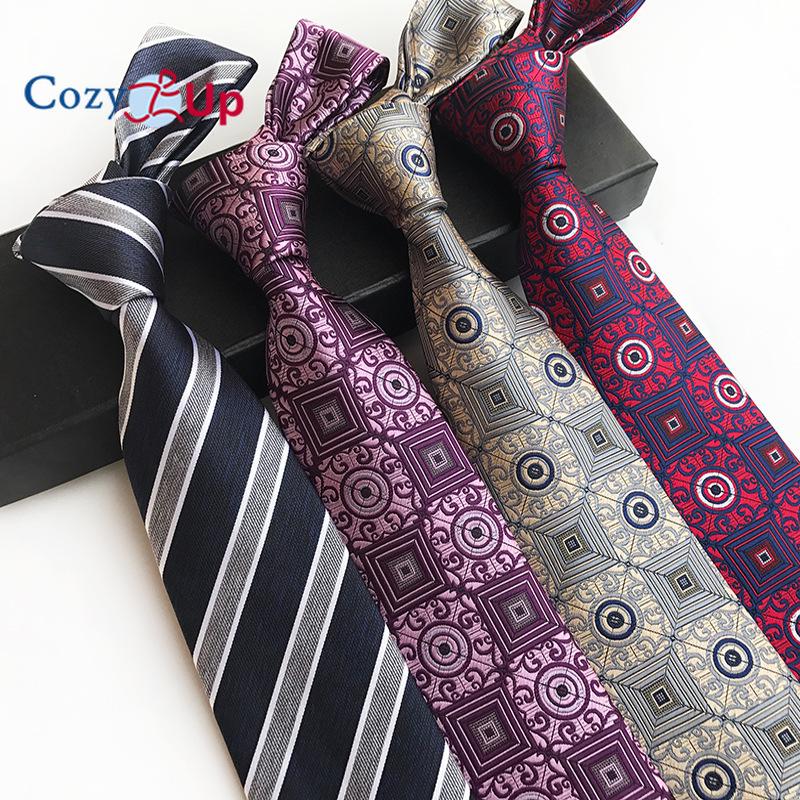 Cozy Up 3.15"(8cm) Fashion Striped PaisleyTies Men Plaid Flower Necktie for Wedding
