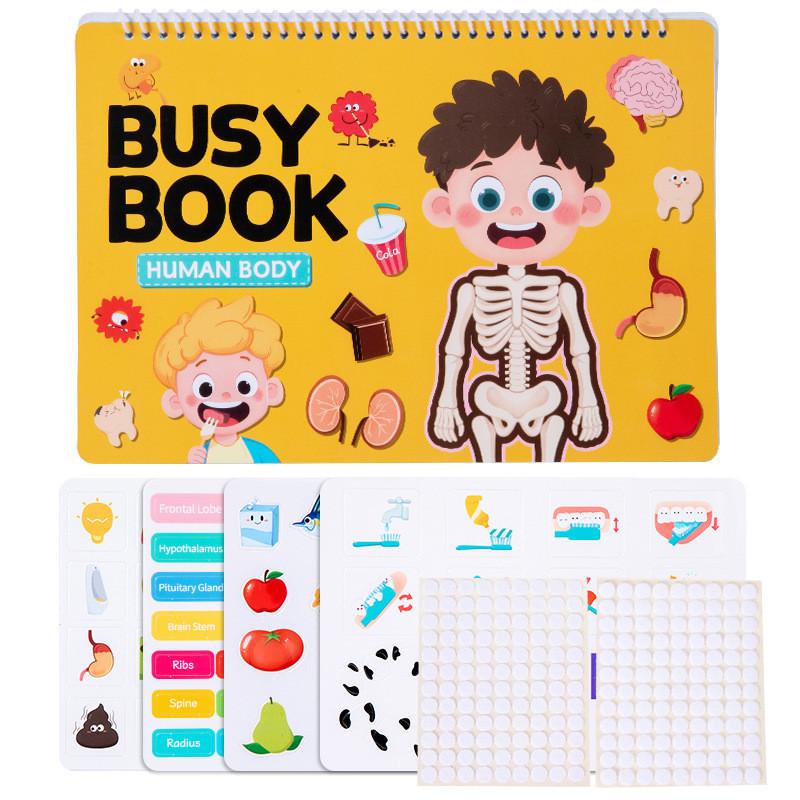 Wooden Busy Book For Kids Educational Cognitive Tactile Activity Toy For Early Learning