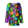 Women's Casual Fashion Sexy Comfortable V-Neck Halloween Seven Sleeve Top