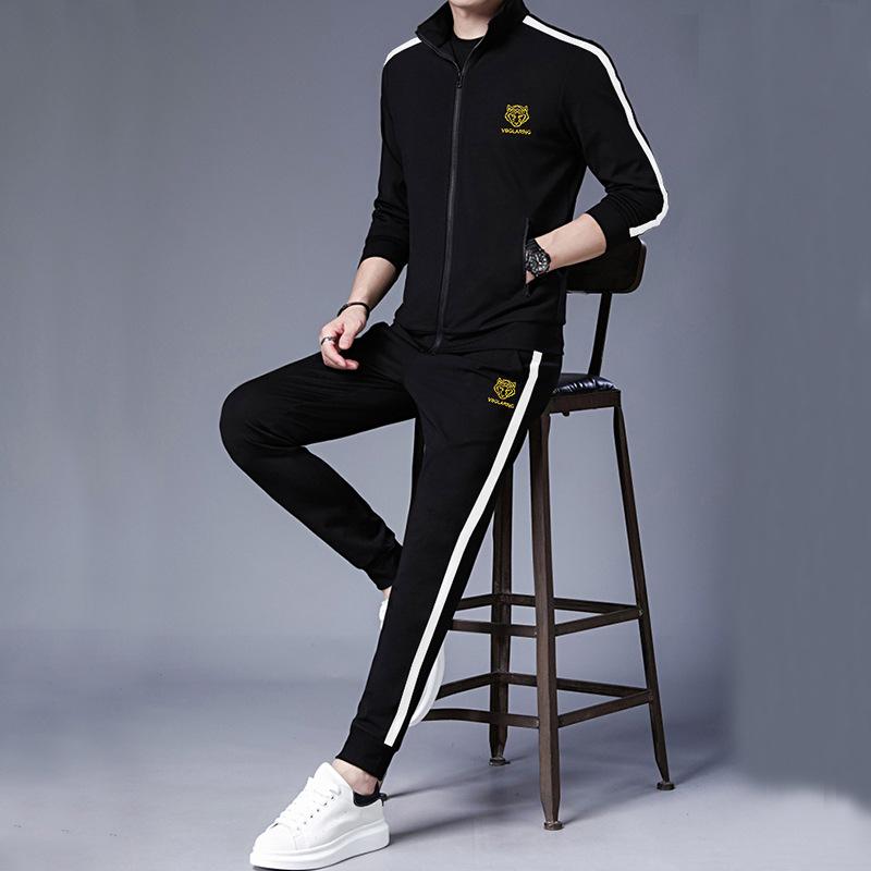 Middle-aged Dad Sportswear Suit Men's Spring and Autumn Three-piece Casual Loose Middle-aged Men's Dad Autumn Clothes