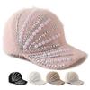 New Women'S Luxury Rhinestone & Pearl Baseball Cap Female Autumn Winter Keep Warm Adjustable Snapback Hats For Women Gorras