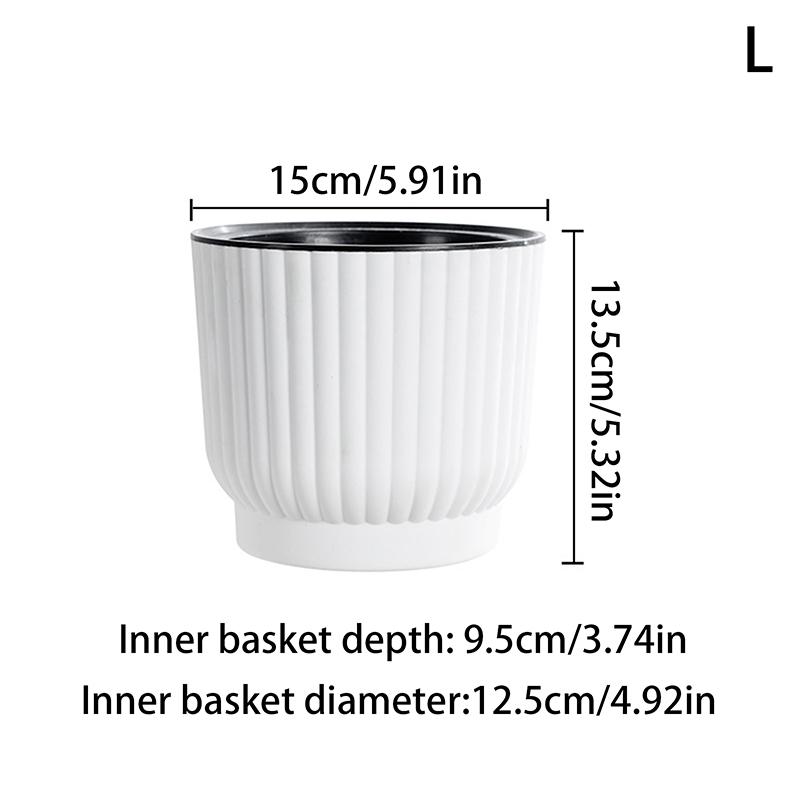 Lazy Self Watering Plastic Flower Pot Double Layer Hydroponics Green Plants Bonsai Pot Vases Succulent Potted Home Office Decor