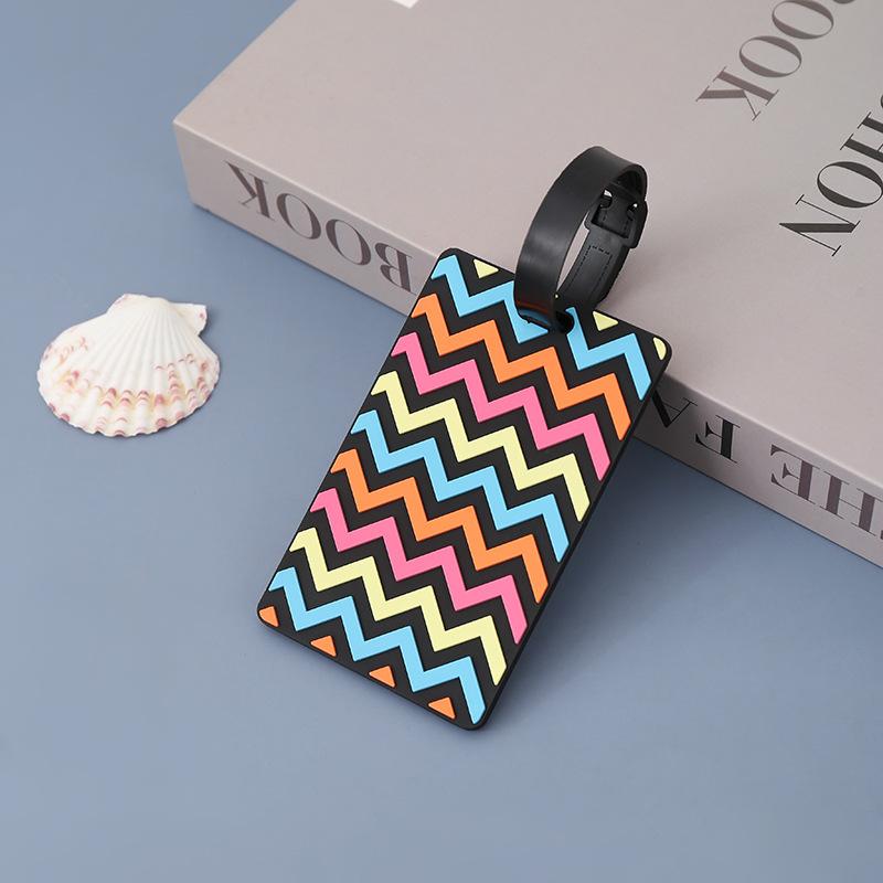 Soft Rubber Geometric Luggage Tags PVC Boarding Pass Creative Luggage Tag Address ID Name Lable Suitcase Tag Travel Accessories