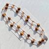 Maillard Natural Boutique Tiger's Eye Stone Imitation Tahitian Pearl Various Wearing Methods Sweater Chain Collarbone Chain Necklace