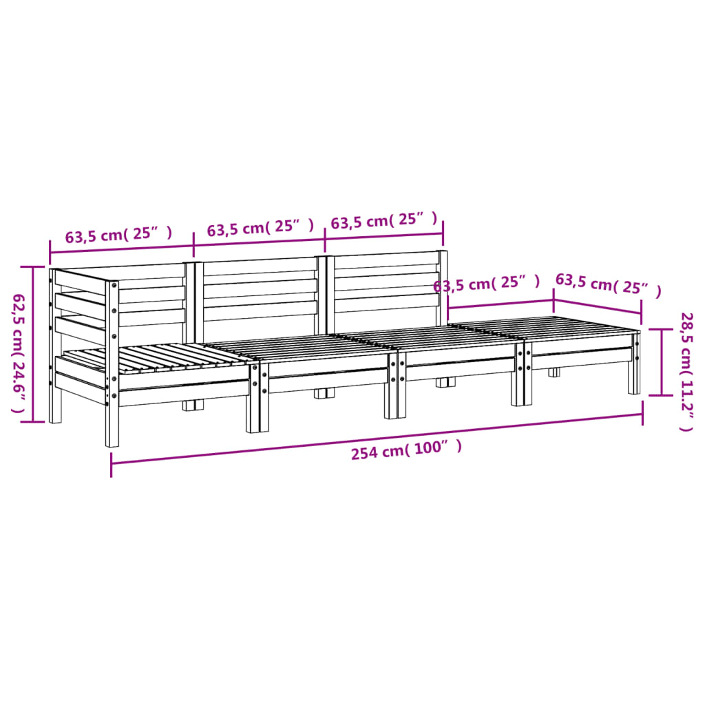 4 Seater Garden Sofa Solid Douglas Fir Wood