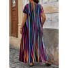 IHUASU Spring Summer Women's Fashion Print Under Slit Plus-size Women's Dress Women
