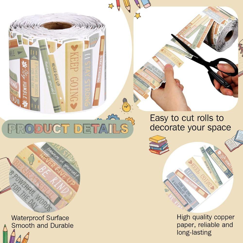 Waterproof Border Sticker Roll Self Adhesive Classroom Border Sticker  Library Decor