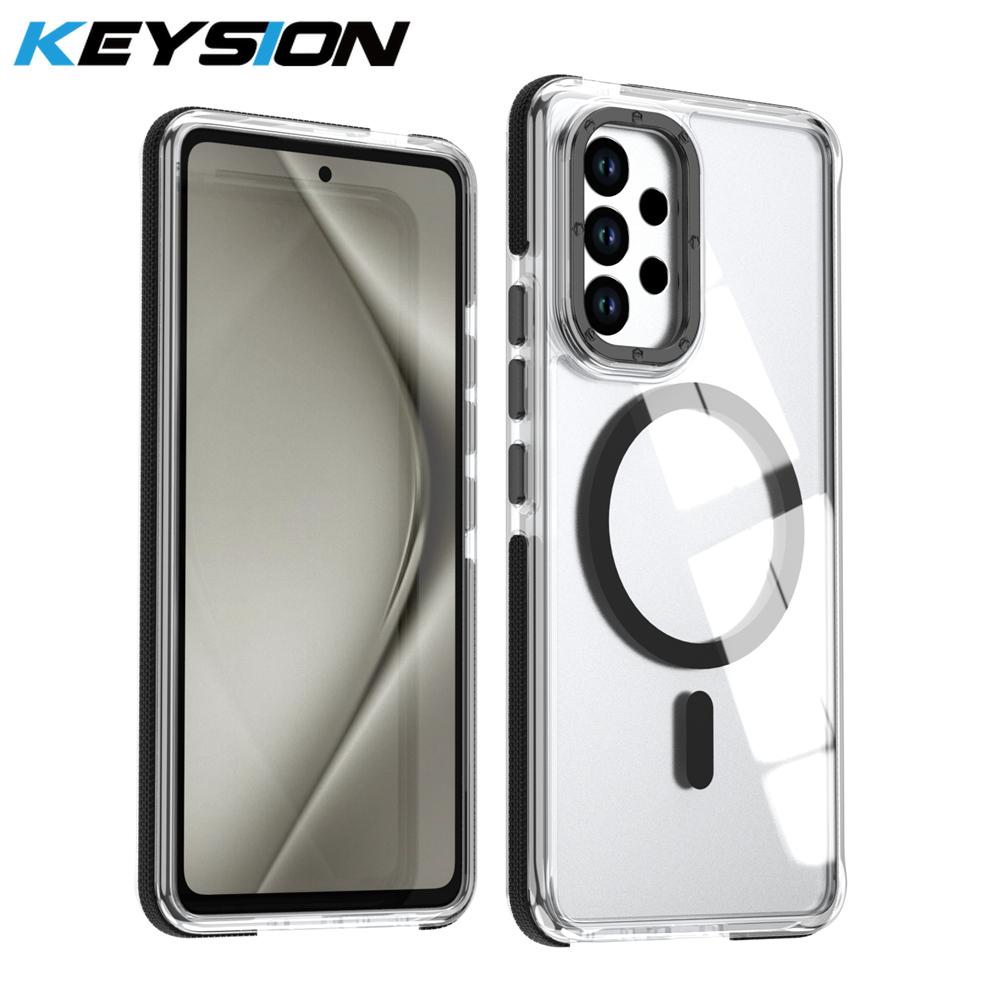

KEYSION HD Transparent Magnetic Case for MagSafe for Samsung A53 5G A13 5G Clear Shockproof Phone Cover for Galaxy A13 4G A53 5G for Samsung A53 5G чёрный