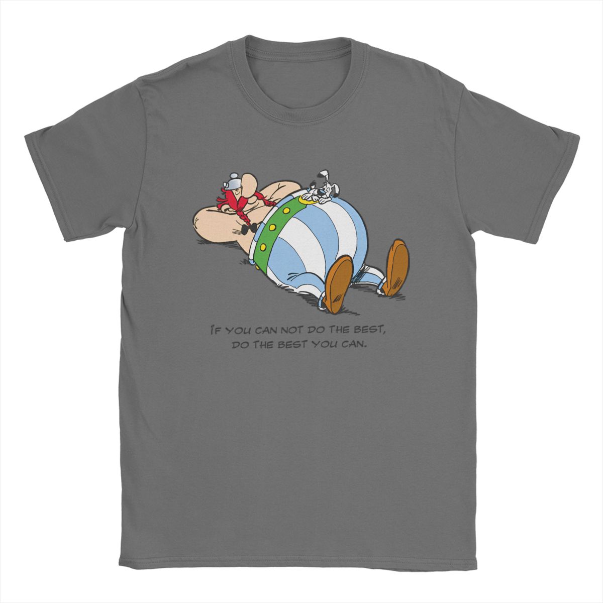 ZheXiong TEE Asterix en Obelix heren T-shirts vintage T-shirts korte mouwen ronde hals T-shirt katoen plus size tops M
