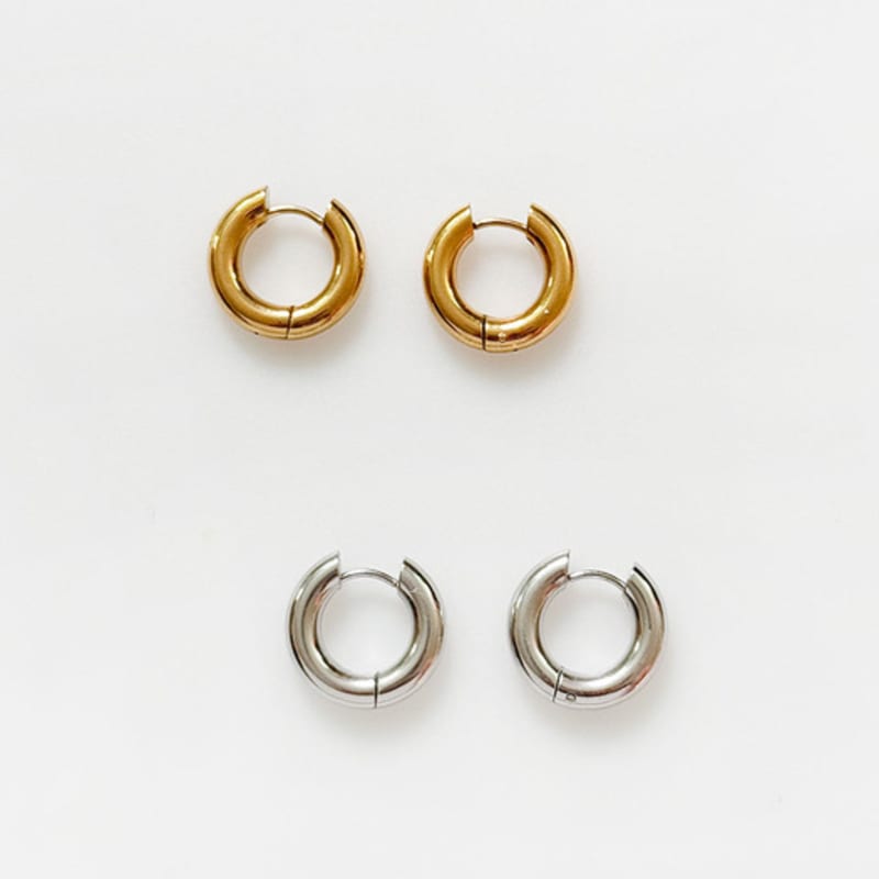 August Harmony Daily Pipe Hoop Earring / 2color