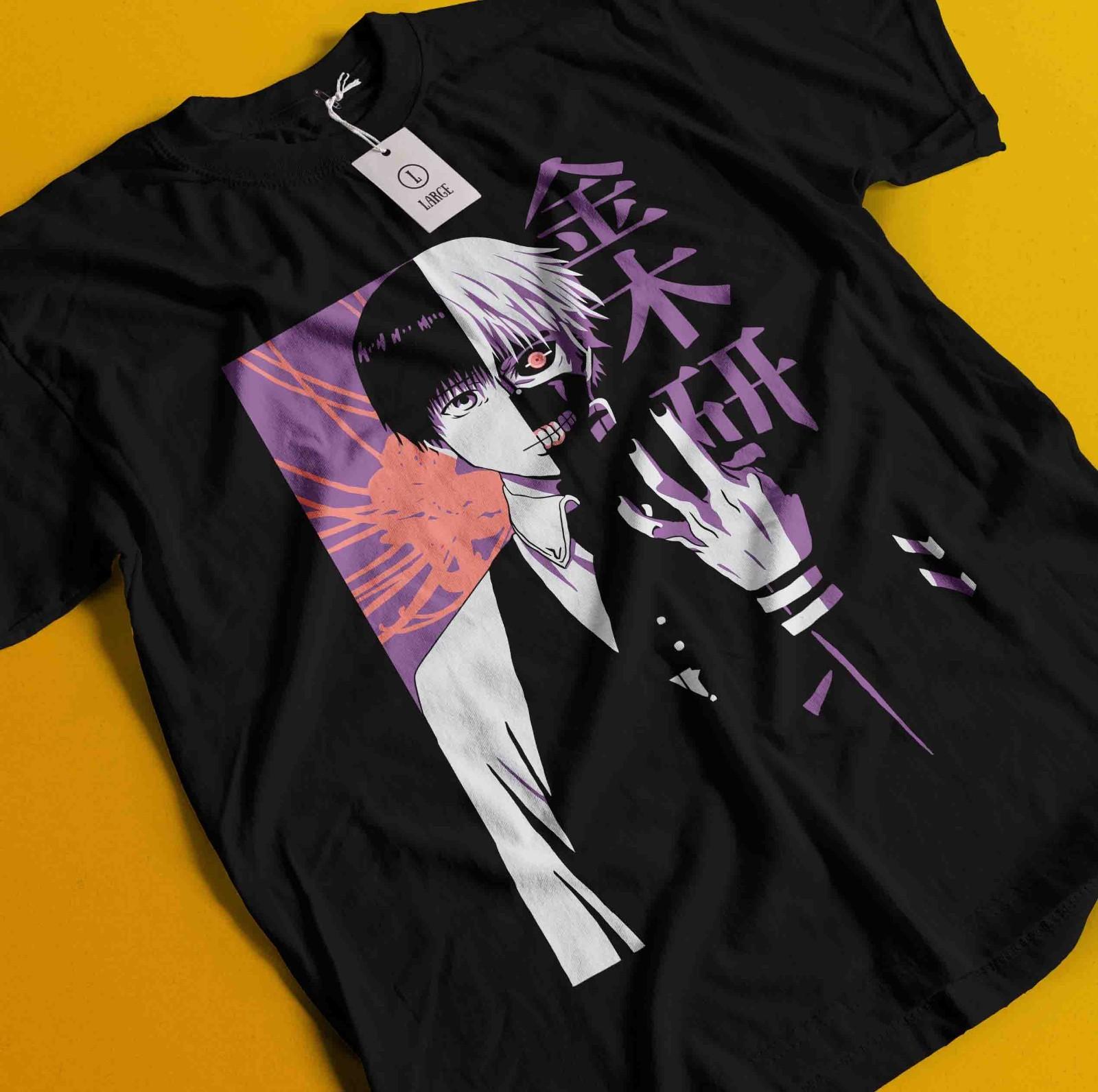 Tokyo Ghoul T-Shirt Mens Womens Tees Top Ken Kaneki Shirt Juuzou Suzuya Anime Manga Unisex Horror Tee L