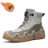 Outdoor snow boots winter new high-top non-slip wear-resistant fleece hiking shoes rotating buckle thermal cotton boots