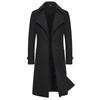 Men Slim Fit Mid Length Thickened Woolen Overcoat Casual Warm Outerwear