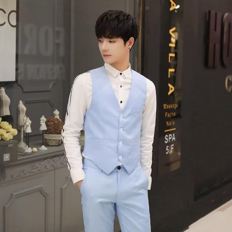 Vest Suit Gilet Vest Winter Large Size Waistcoat Slim Business Wedding Casual Formal Business Gentleman [inotenka] M-6XL Men's Wrinkle-resistant