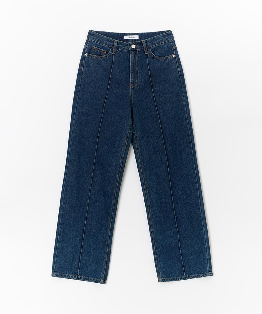 JBYRARA Pintuck Detail Straight Fit Denim Pants_Indigo