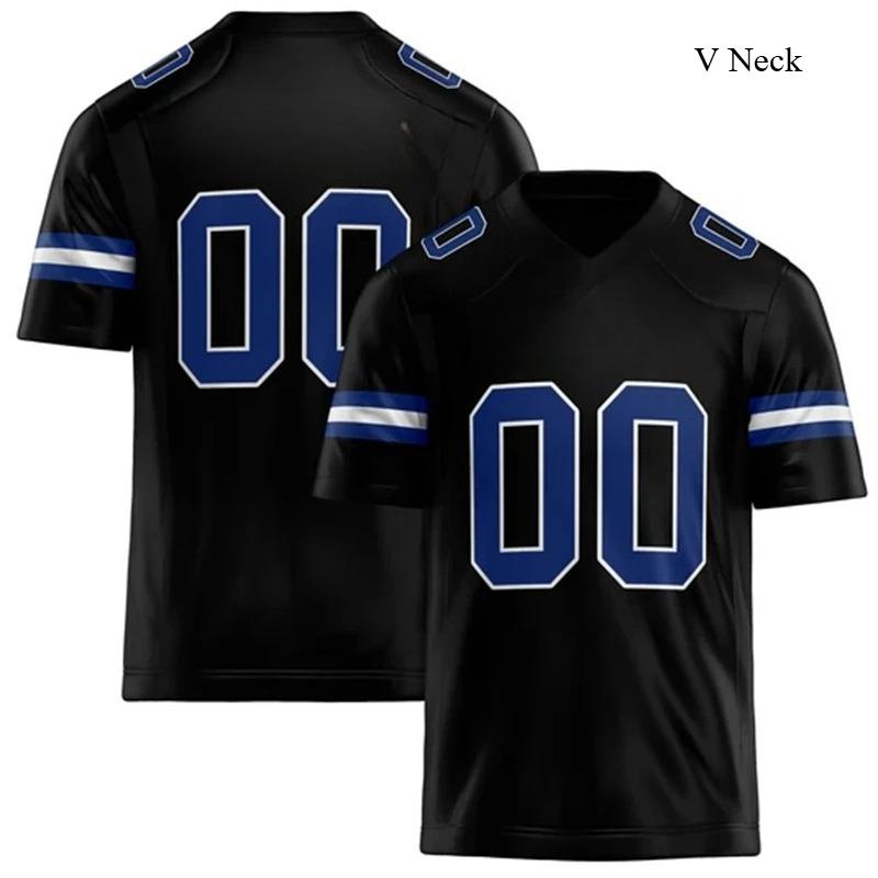Rugby T-shirt Personalized V Neck Black Mens Sports T Shirt Loose Quick Dry Team Uniforms