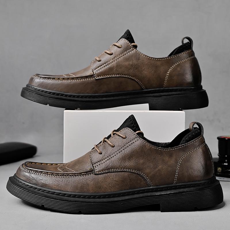 Luxury Men's Genuine Leather Shoes Fashion Men's Casual Shoes Outdoor Oxford Shoe Thick Soled Non Slip Men's Driving Shoes