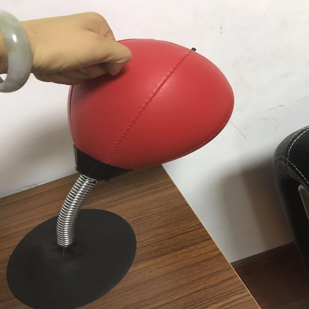 Desktop Punching Bag Stress Buster Indoor Boxing Equipment Table Punching Ball with Large Suction Cup Reddish Black