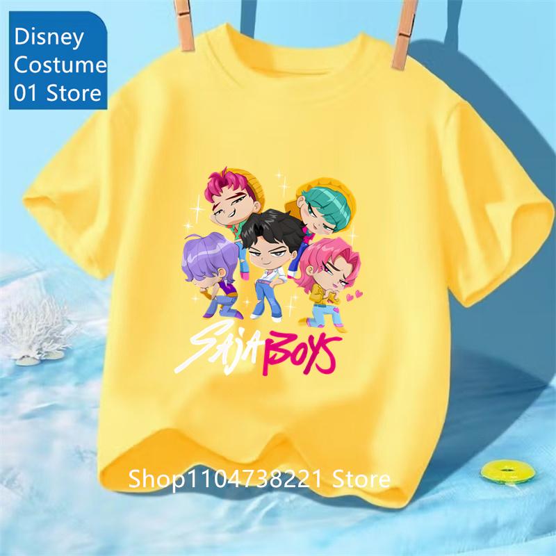 Camisetas Kpop Demon Hunters Huntrix Para Niños Niñas Verano Tops Casuales Manga Corta Camisetas Gráficas Kpop Demon Hunters Camiseta