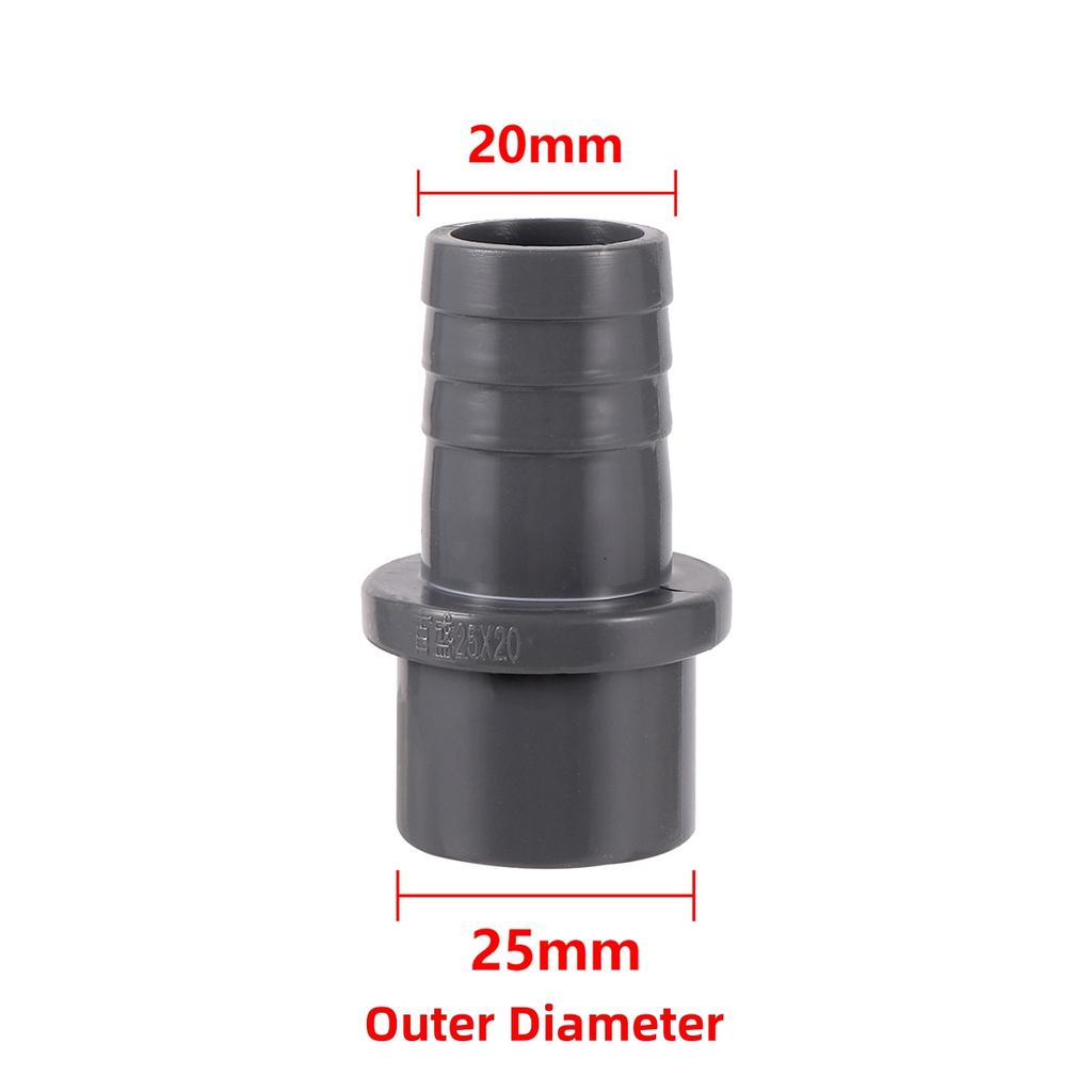 Grey PVC Water Pipe Fittings OD20/25 To 8/10/12/14/16/18/20mm Reducing Joint Garden Irrigation Aquarium Drainage System Coupling