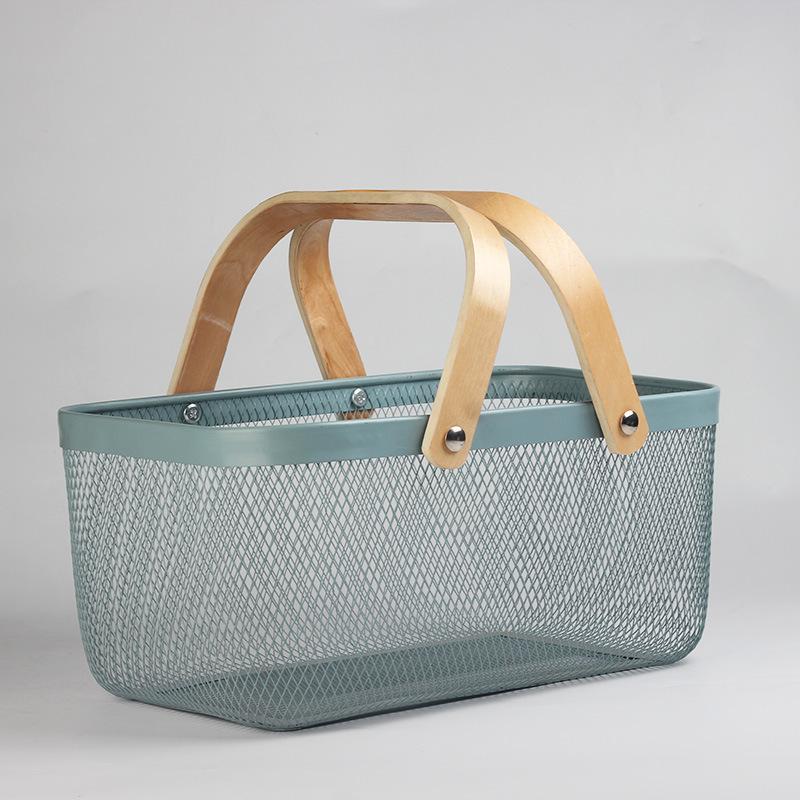 Nordic Storage Basket Bathroom Storage Baskets Kitchen Vegetable Organize Basket with Handle Home Organization Accessories