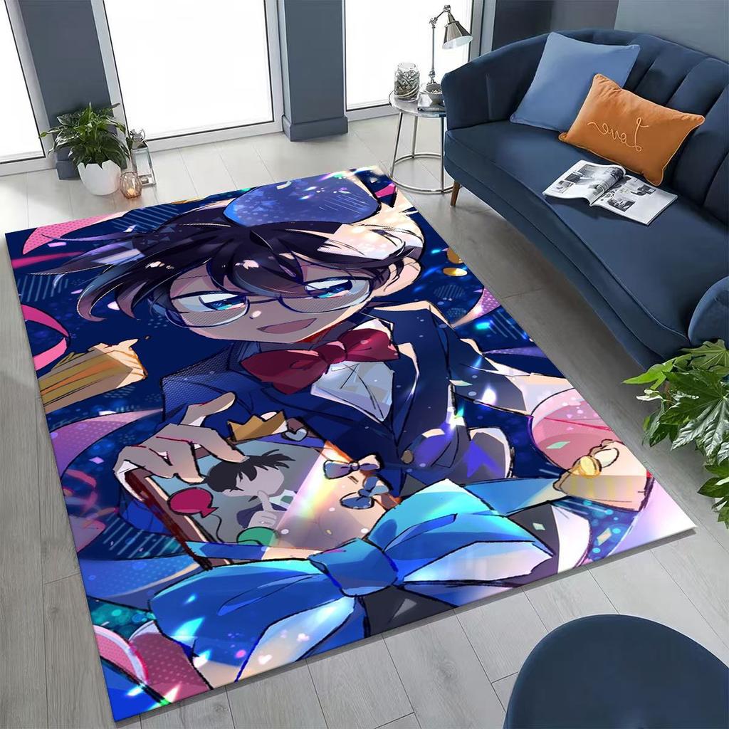 Retro Anime Detective Conan Cartoon Rug for Bedroom Living Room Sofa Home Doormat Decor,Kids Play Non-slip Floor Mat Gift