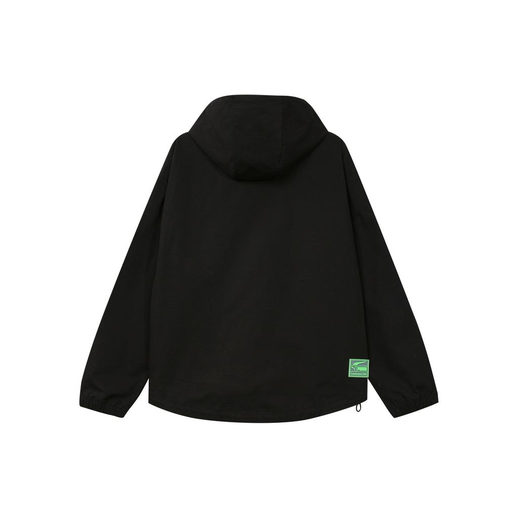 Puma Solid Color Casual Hooded Loose Long Sleeve Jacket Women Jackets Black 626620-01