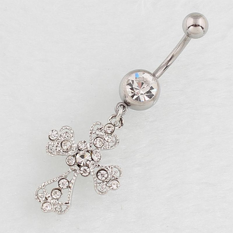 Stainless Steel Cross Pendant Navel Nail    Belly Button Rings For Women Body Sexy Piercing Jewelry