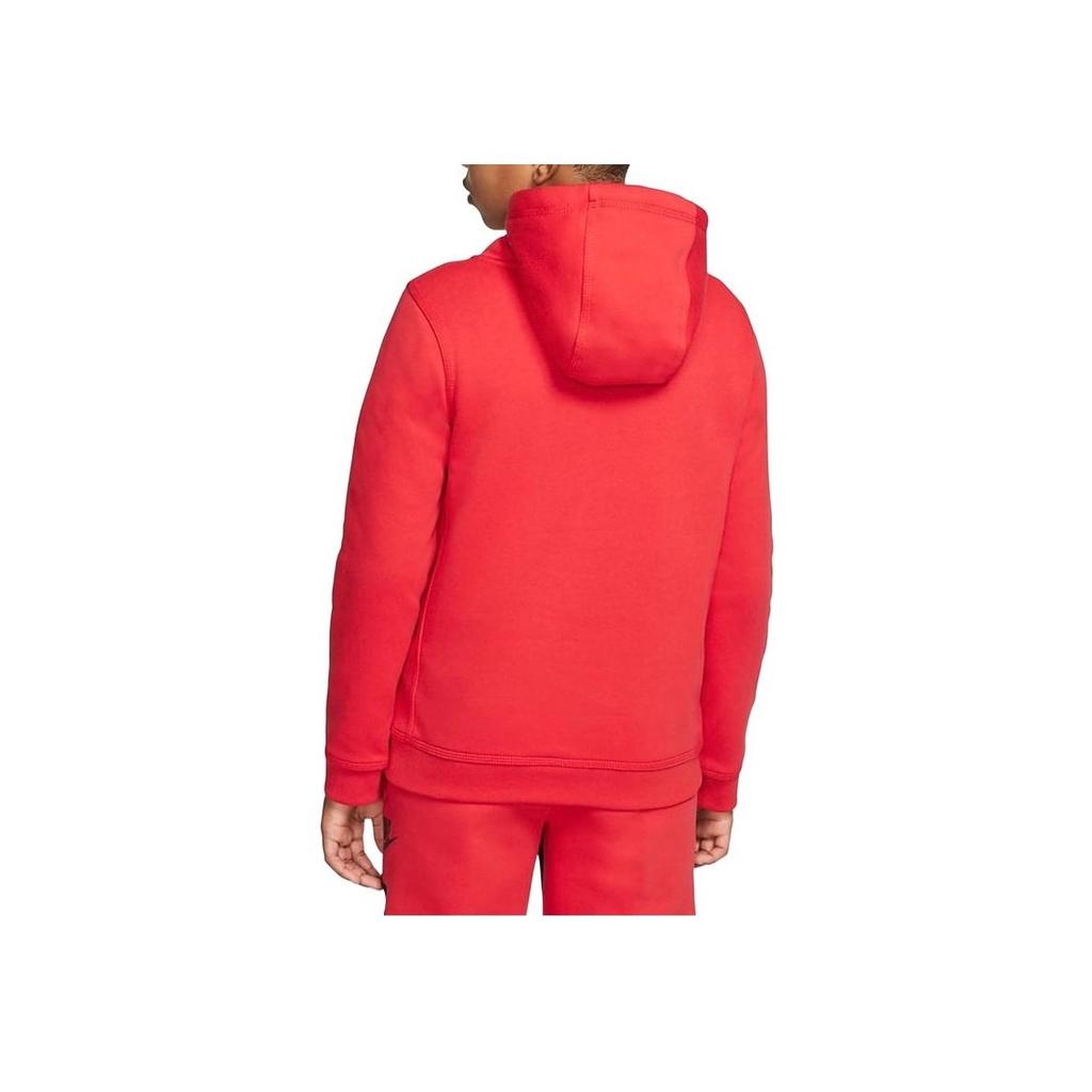 Nike Kids Logo Print Sports Casual Knit Hoodie Kids hoodies Red CV9336-657