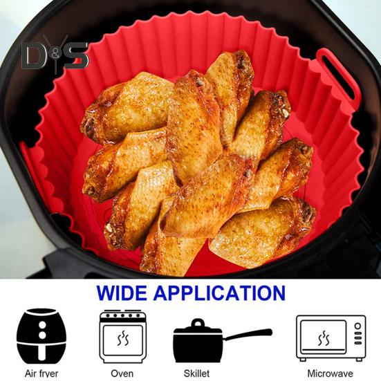 Silicone Frying Liners Air Circulation Baking Tray Dual-sided Cooking Pan Grease-free Air Fryer Basket Kitchen Accessory