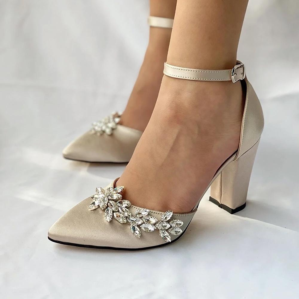 Closed Toe Champagne Satin Pumps Women's Satin Stiletto Heel Peep Toe  Platform Sandals Champagne