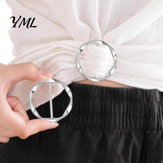 Clothing Styling Tool Shirt Ties Clips for Women, Multifunctional Scarf Ring And Slides, T-Shirt Waist Tightener Cincher Tightening Buckle Knot