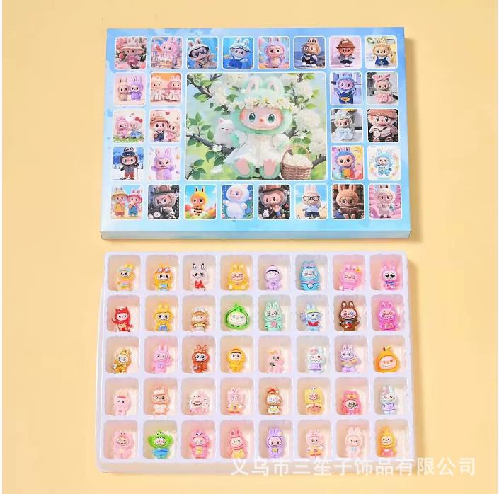 40Pcs Labubu Coin Purses & Key Chains / Key Chains Flocked Labubu Mini Keychain & Car Pendant Car Accessories Gifts