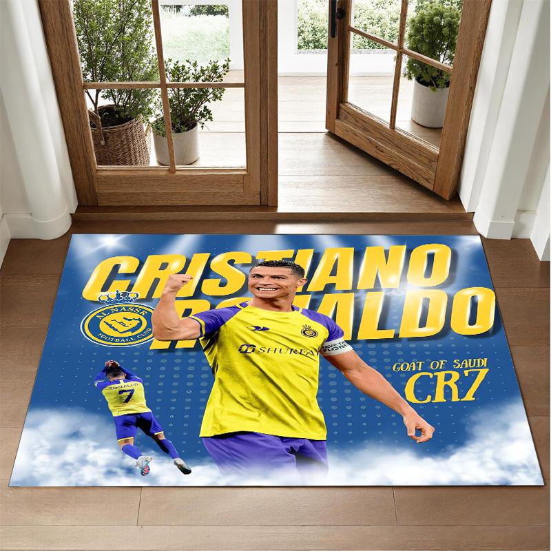 Kobercový design Cristiano Ronaldo z křišťálového sametu Měkká dekorativní podložka do ložnice Vstup
