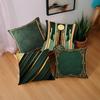 Vintage Grün und Gold Geometrischer Druck Muster Überwurf Kissenbezug Polyester Kissenbezug Heimdeko Kissenbezug mit Reißverschluss