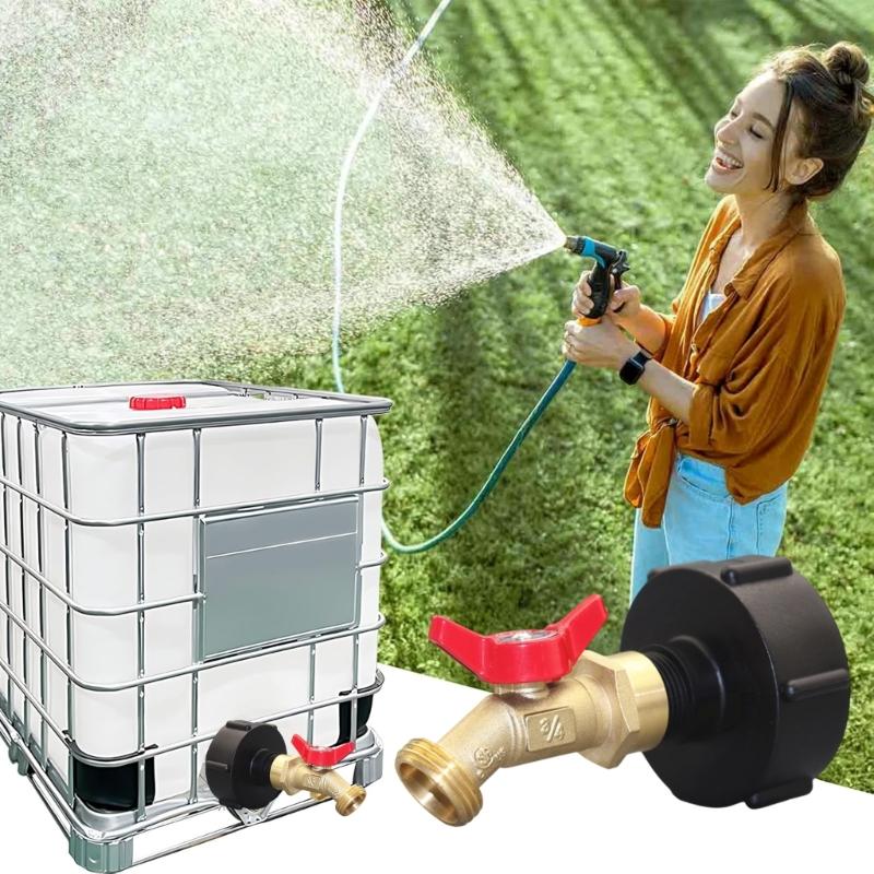 Quick Connectors Brass Hose Faucet Adapter Set For IBC Container Seamlessly Camlocks To Standard Hose Attachments