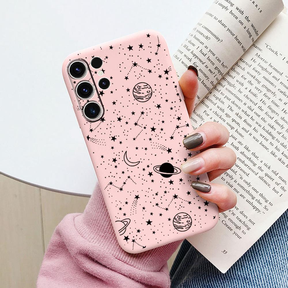 Space Astronaut Star Pattern Phone Case For Samsung Galaxy S26 S25 Ultra S24 S23 S21 S20 FE S22 Plus Silicone Shockproof Cover