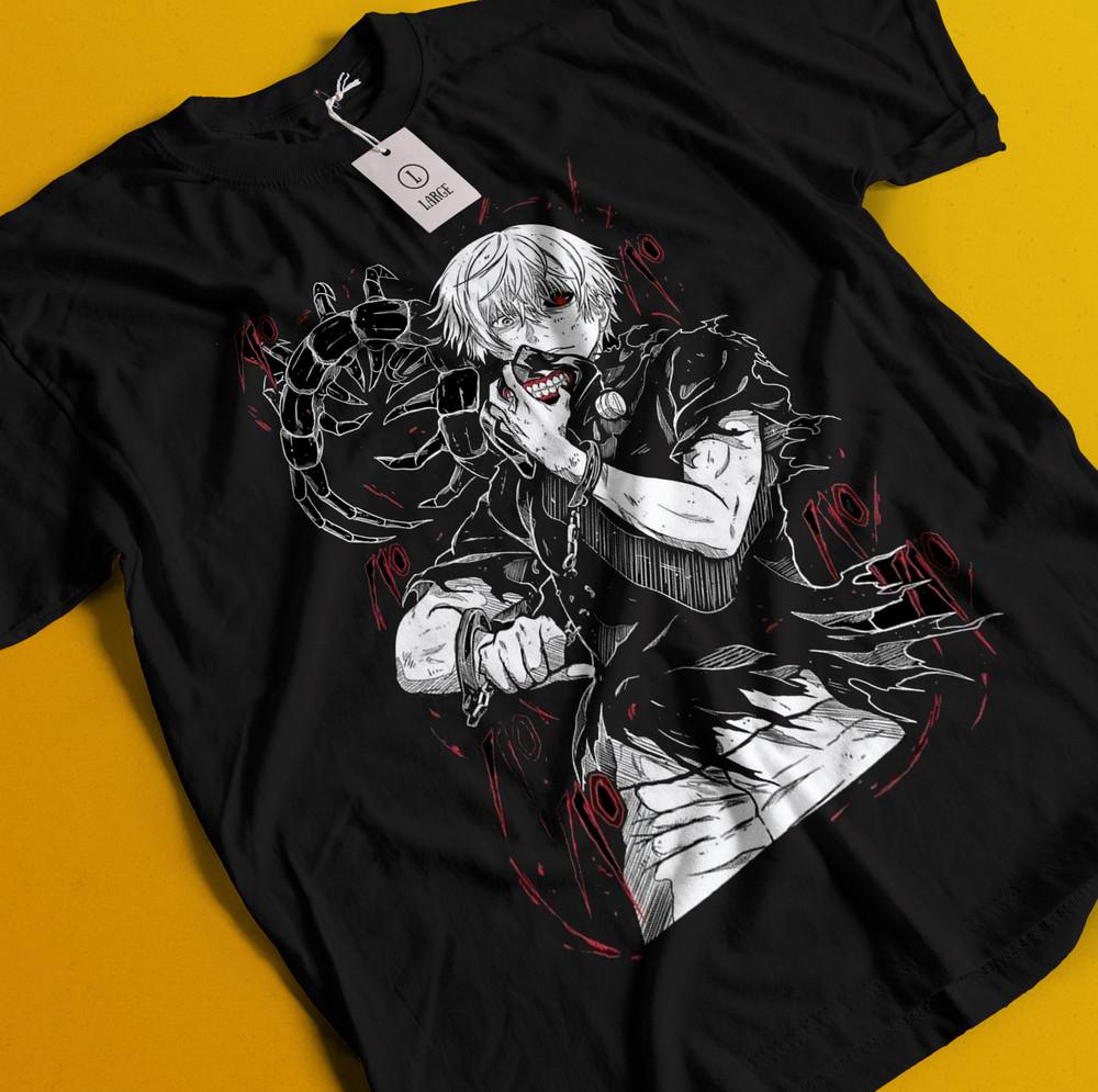 

Футболка Токийский Гуль Футболка Кен Канеки Футболка Джузо Сузуя Футболка Тоука Киришима Ужасы 2XL