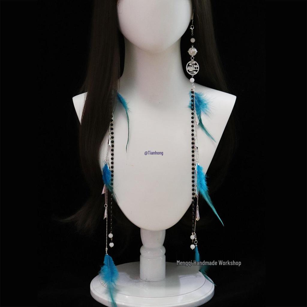 Ancient Han-Style Tassel Ear Clips: Unisex Ethnic Hanfu Jewelry, No Piercing Required